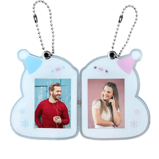 Acrylic Clear Photo Keychain Magnetic Picture Frame With Hanging Chain Personalized Keychains Memorial Custom Insert Matching Keychains for Couples Pet Family Girlfriend Boyfriend