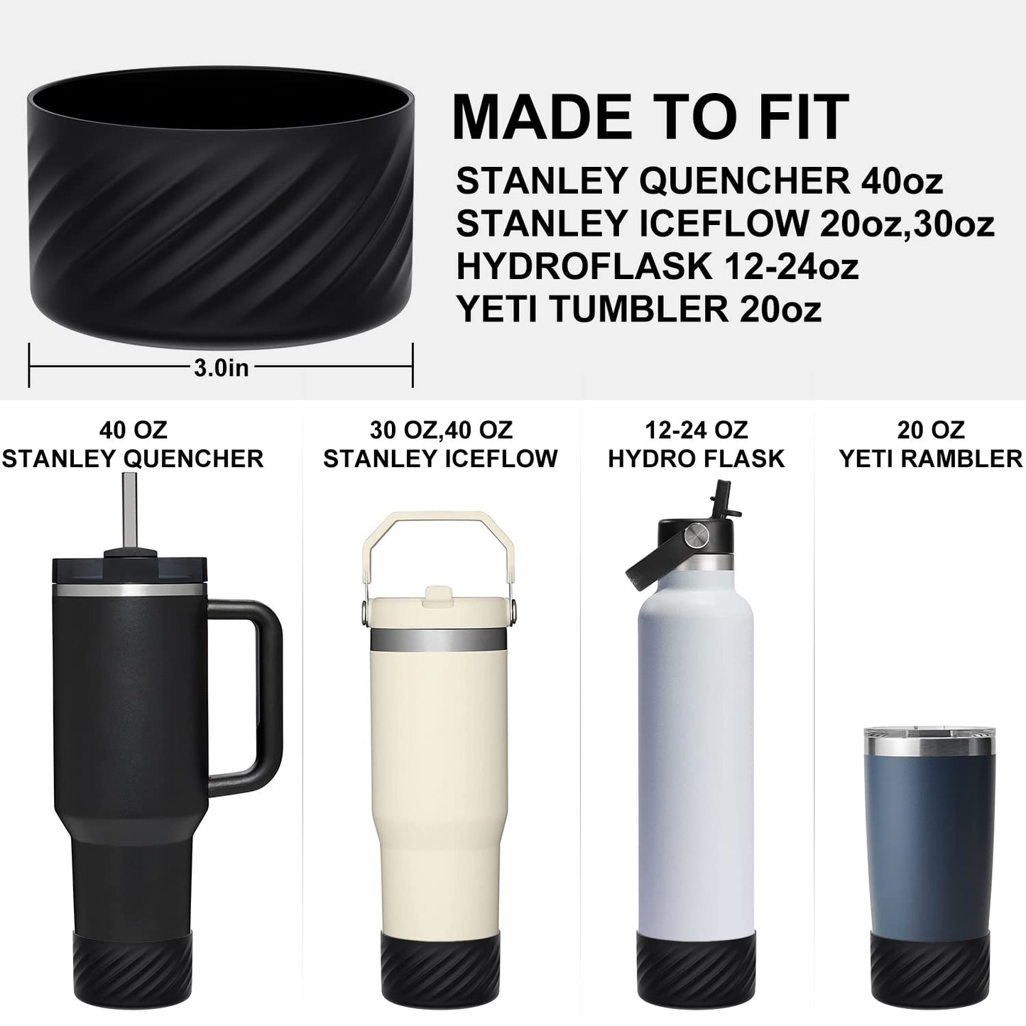 Silicone Cover Tumbler Boot, Water Bottle Boot To Protect Tumblers Bottom, Indoor Outdoor Drinkware Accessories