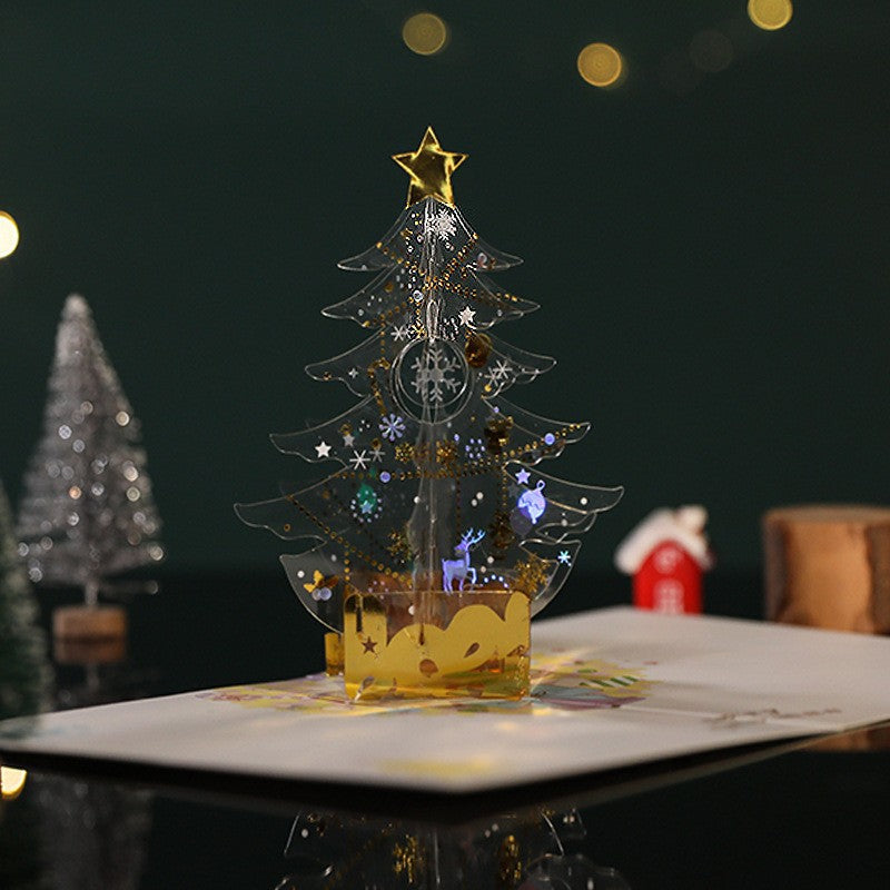 Christmas 3D Pop-Up Greeting Card | Crystal Christmas Tree
