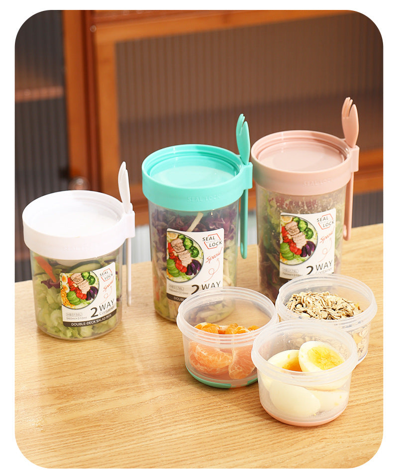 Hello Kitty Salad Cup Fruit and Vegetable Container with Fork Brush Portable Blag, Breadfast Lunch to take away
