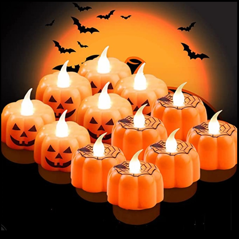 Halloween Pumpkin Candle Light Halloween LED Lights Lantern Lamp Ornaments KTV Bar Decorative Props Halloween Party Supplies