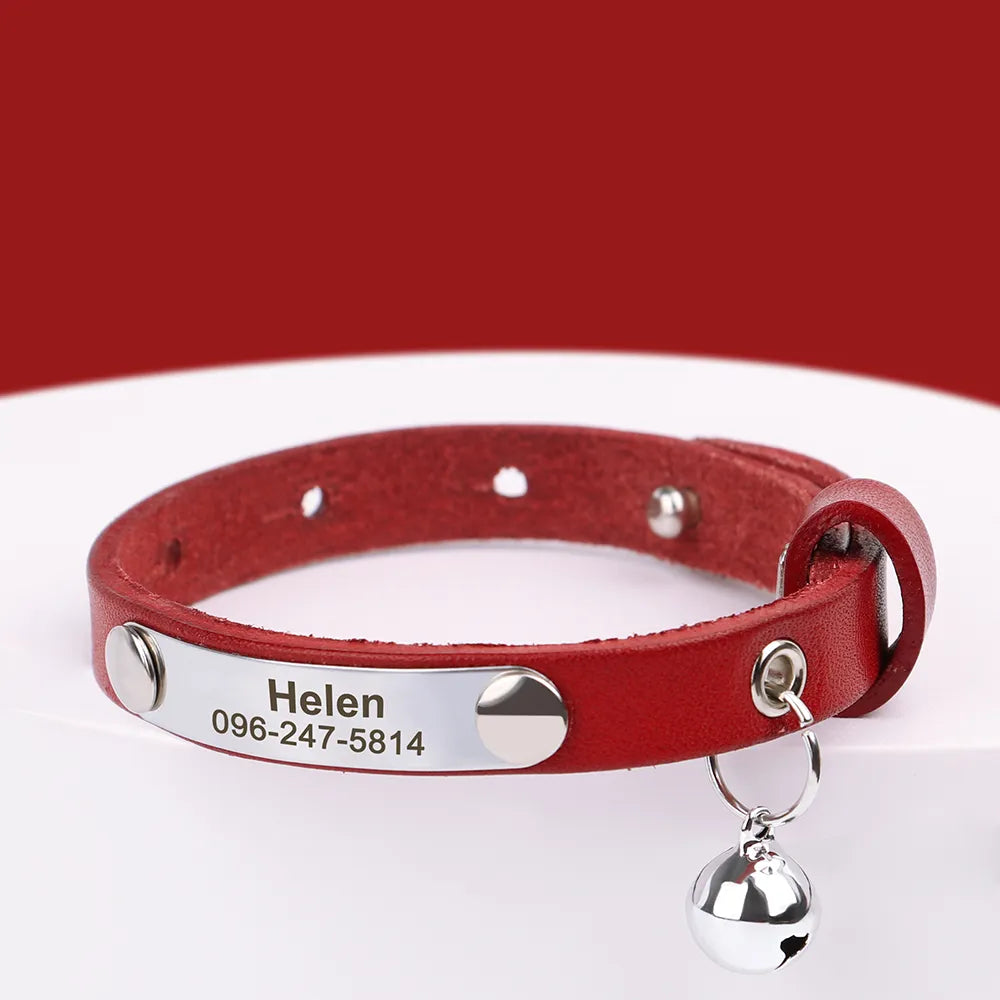 Personalized Nameplate Cat Collar Safety Custom Cat Collars Necklace Free Engraved ID Name Tag For Puppy Kitten Cats Accessories