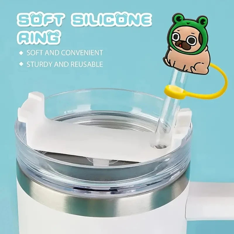 Puppy Silicone Straw Head Reusable Dustproof and Splashproof Drinking Dustproof Cover 7-8mm Straw Sealing Tool