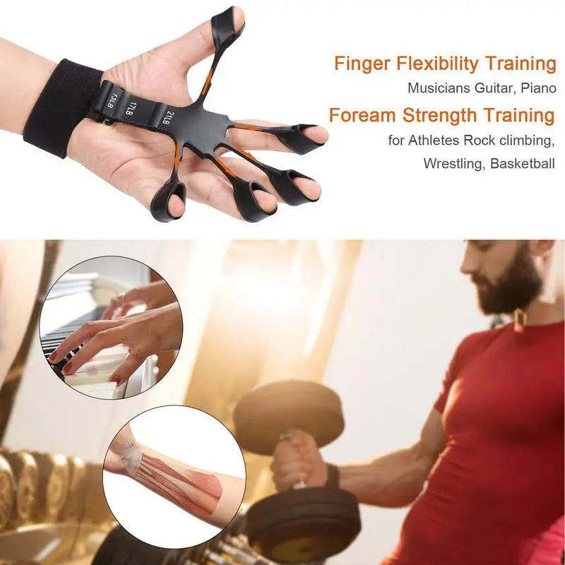 Silicone Strengthener Gripster Stretcher Guitarist Athletes Finger Exerciser Fitness Stretcher Hand Grip Trainer Hand Strengthene