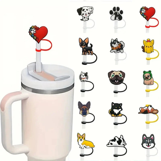 Puppy Silicone Straw Head Reusable Dustproof and Splashproof Drinking Dustproof Cover 7-8mm Straw Sealing Tool