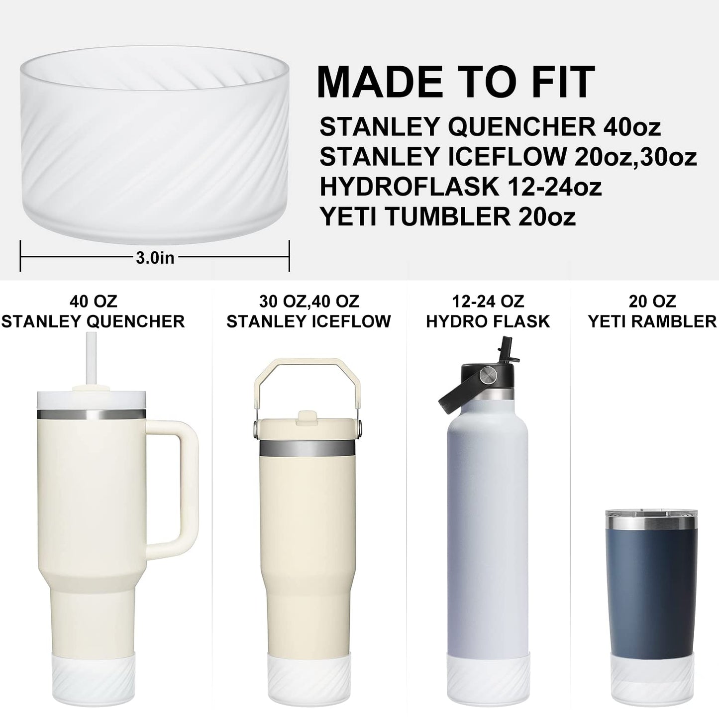 Silicone Cover Tumbler Boot, Water Bottle Boot To Protect Tumblers Bottom, Indoor Outdoor Drinkware Accessories