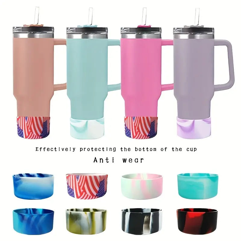 Silicone Bottle Cover Cup Heat Insulation Bottom Cover Anti Slip Bottle Sleeve Base Sports Cup Cover