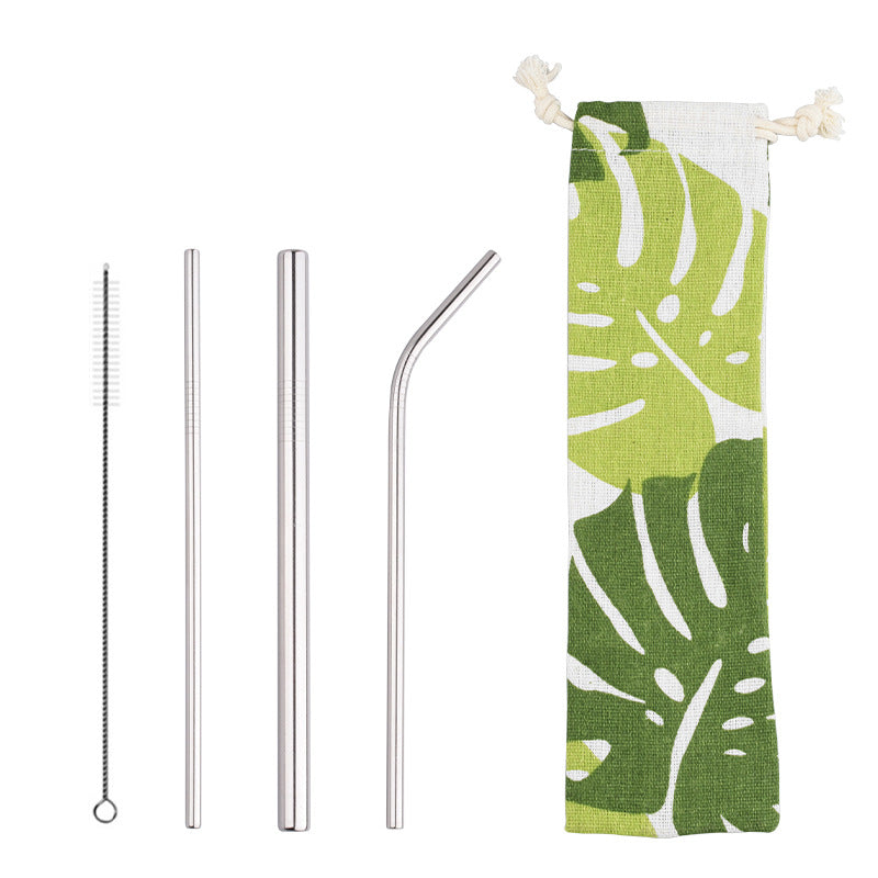 Stainless Steel Straws for Smoothies Shakes, Travel Bag with 1 Cleaning Brush - give5me