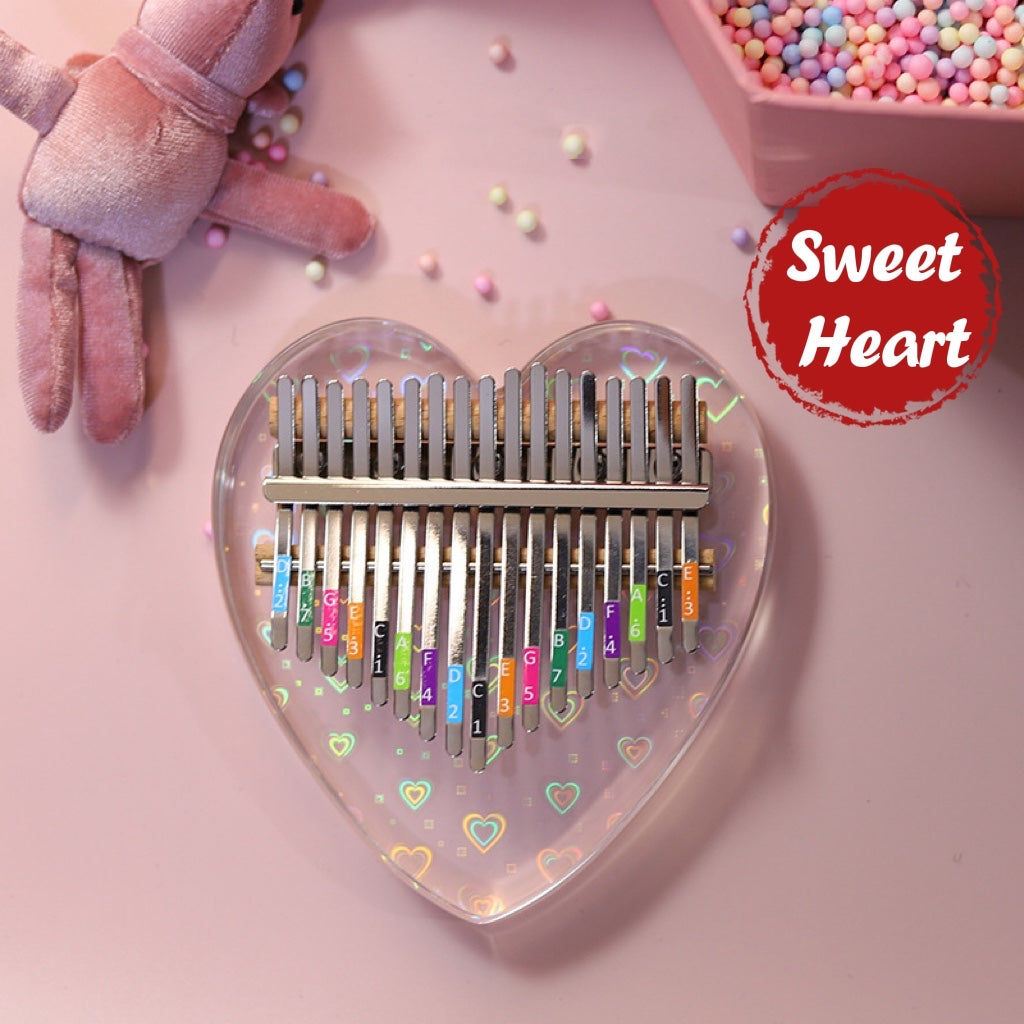 17 Keys Thumb Piano With Eva Protective Case, Transparent Crystal Kalimba 17 Key, Musical Instrument Gifts For Kids - give5me
