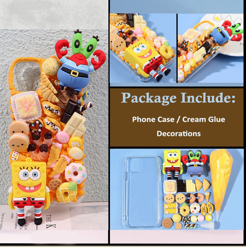 Decoden iPhone Case custom SpongeBob Patrick Star Whipped Cream