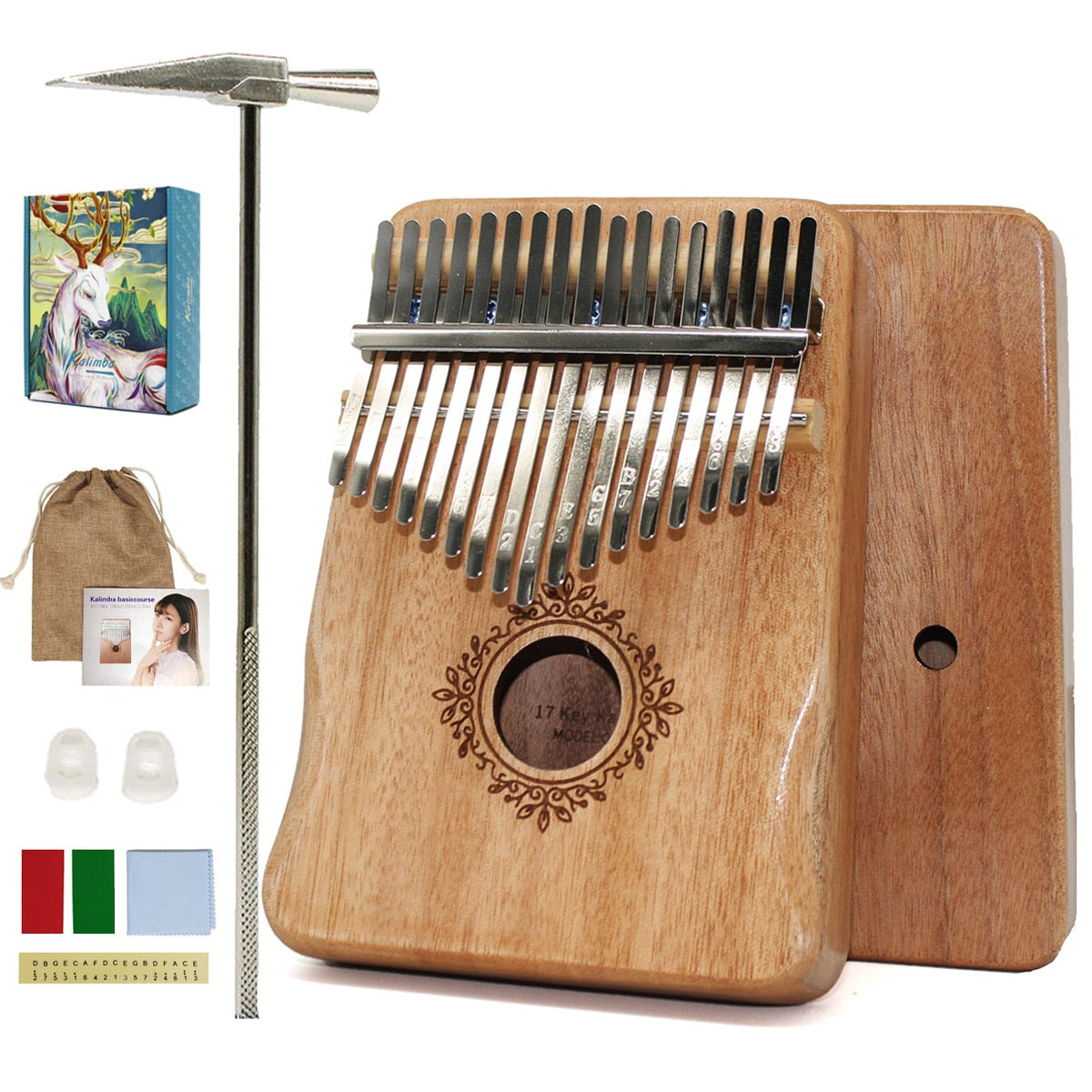 Kalimba Thumb Piano 17 Keys High Quality Mahogany Portable Mbira Musical Instruments With Hand-rest - give5me