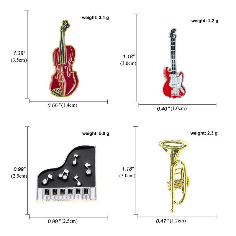 Musical Instruments Hard Enamel Lapel Pin Collecting Badges Fashion Jewelry Collar Cello Saxophone Synthesizer Guitar Brooch - give5me
